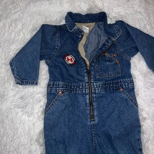 Vintage Baby Tommy Hilfiger Denim Coveralls Long Sleeve size 18 - 24 Months 2001